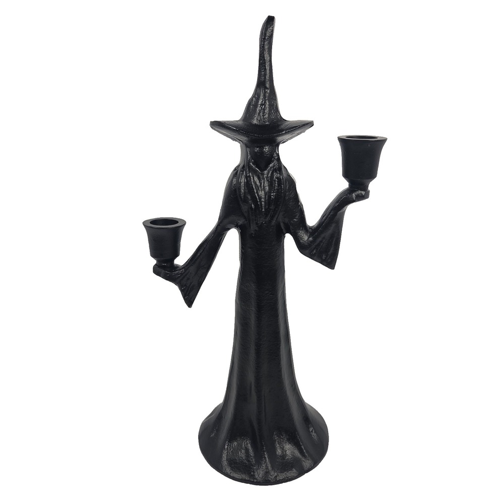 Moonlight Manor Witch Candle Holder 14 Inch Black Halloween Gothic Decor